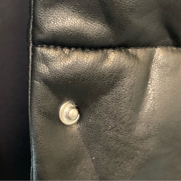 AVEC LES FILLES Black Faux Leather Puffer Jacket Size XL - Picture 13 of 14